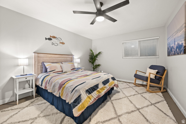 9750 Indian Ridge Drive Sandy, UT 84092 - Photo 21 of 40 Bedroom featuring baseboards and a ceiling fan