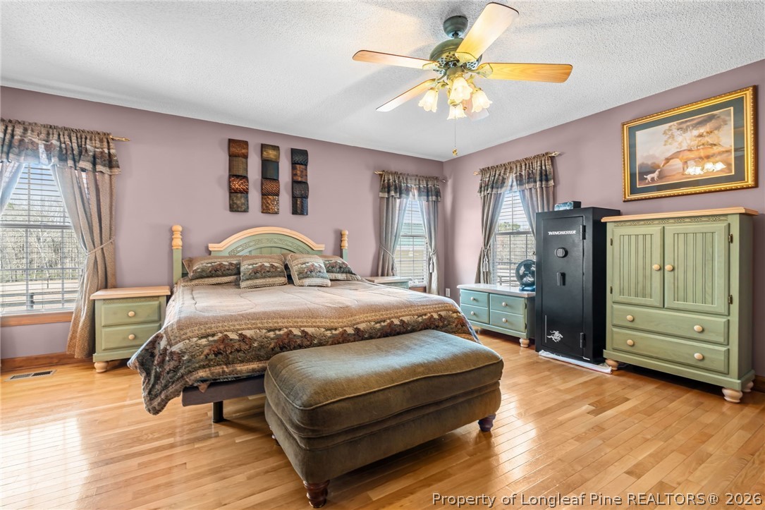 4240 Nicholson Road Cameron, NC 28326 - Photo 13 of 49 a bedroom with a bed and a chandelier