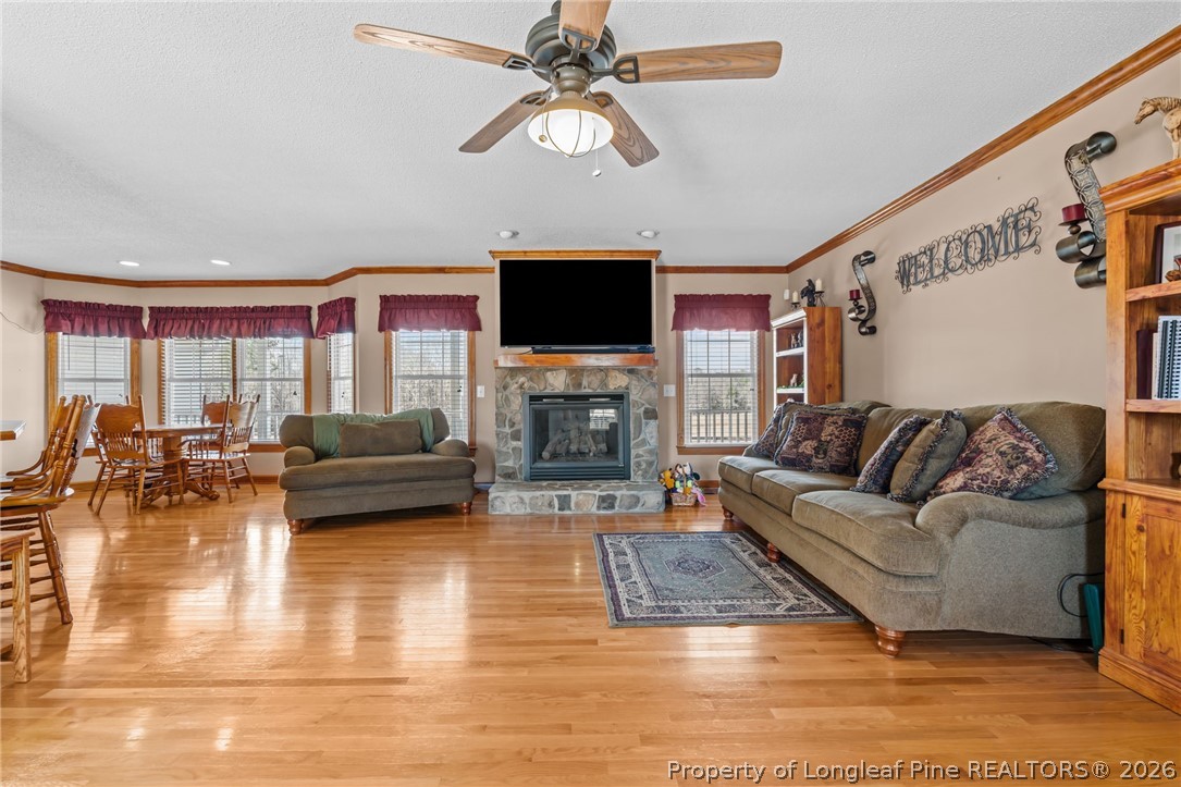 4240 Nicholson Road Cameron, NC 28326 - Photo 30 of 49 a living room with furniture fireplace and a flat screen tv