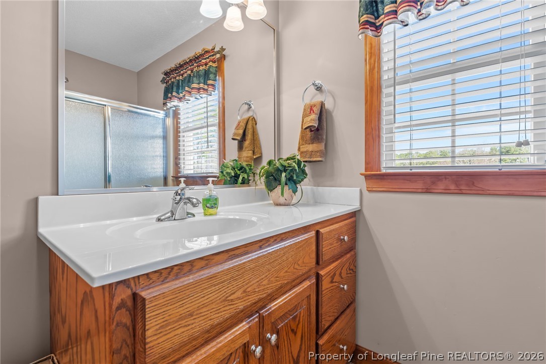 4240 Nicholson Road Cameron, NC 28326 - Photo 8 of 49 a bathroom with sinks a vanity and a large mirror