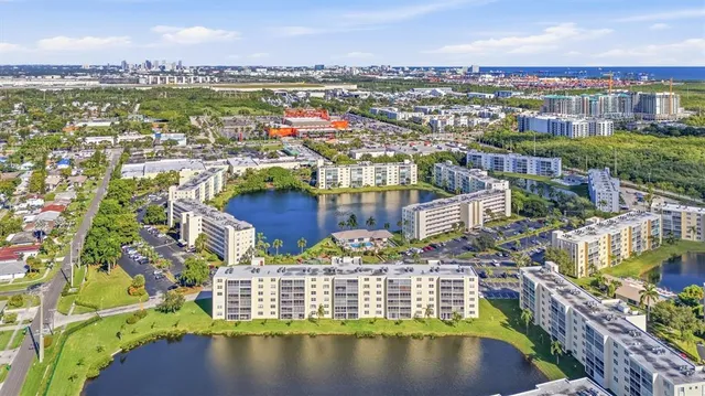 an aerial view of a city with lots of residential buildings