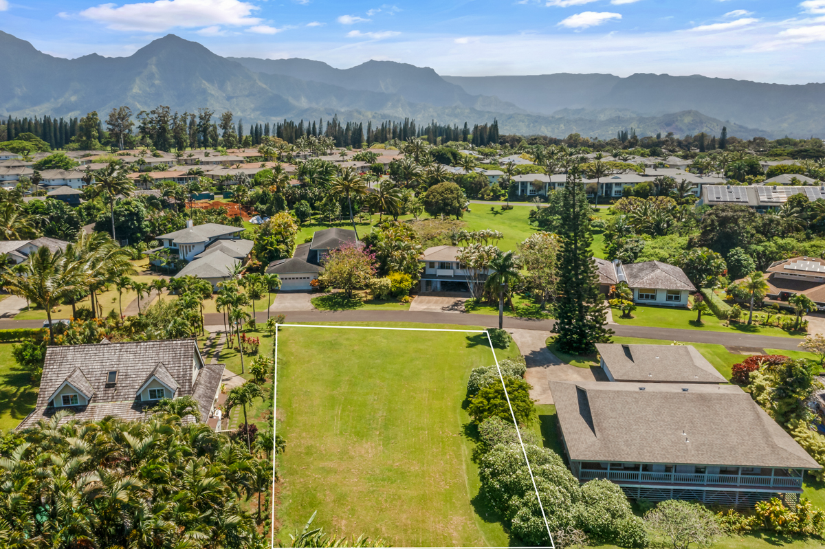 4890 Akai Road Princeville, HI 96722 - Photo 5 of 15 an aerial view of a house with a mountain