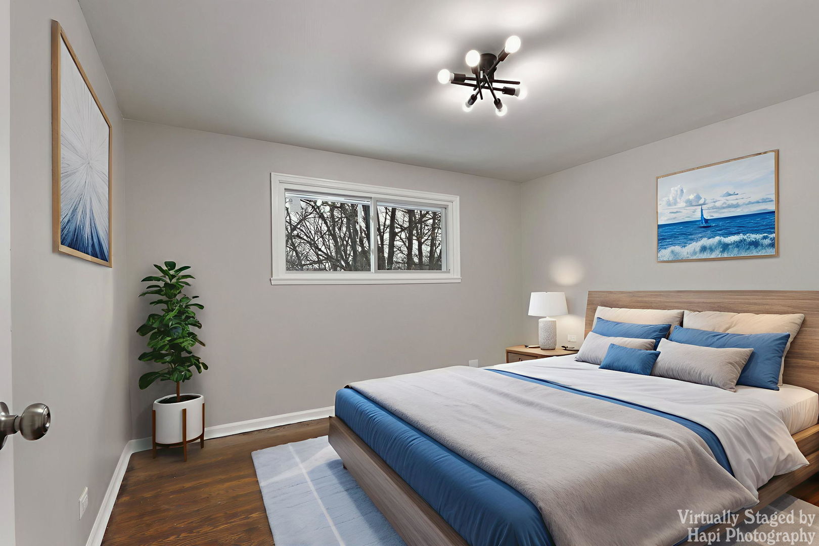 1835 West Weathersfield Way Schaumburg, IL 60193 - Photo 16 of 54 a bedroom with bed and a potted plant