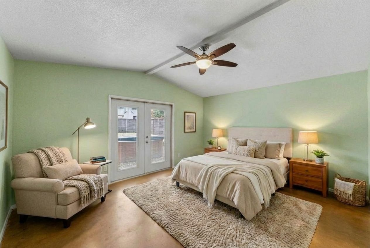 723 Shade Tree Drive Austin, TX 78748 - Photo 28 of 29 a bedroom with a bed couch and window