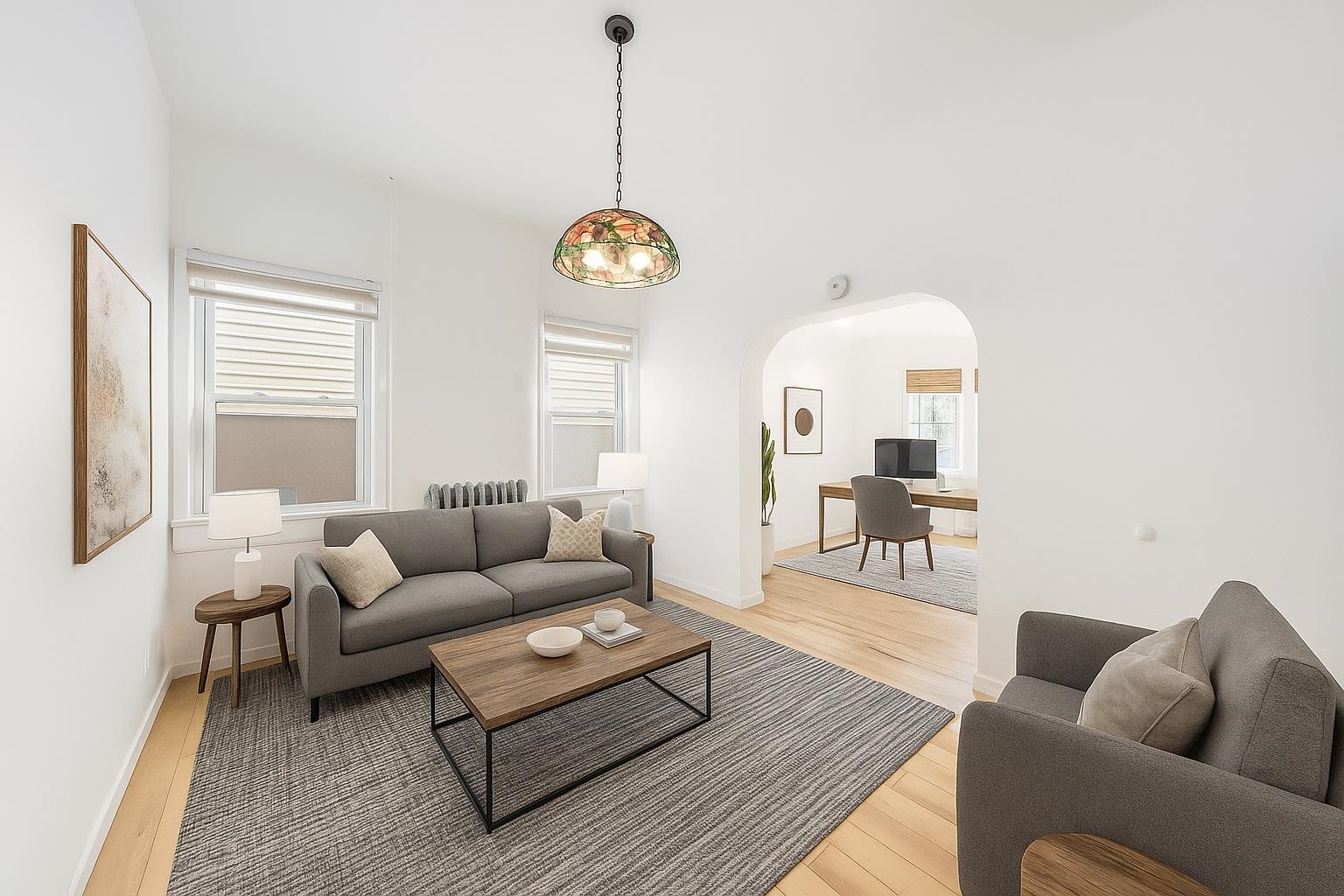 124 73rd Street, Unit 1 North Bergen, NJ 07047 - Photo 3 of 21 a living room with furniture wooden floor and a large window