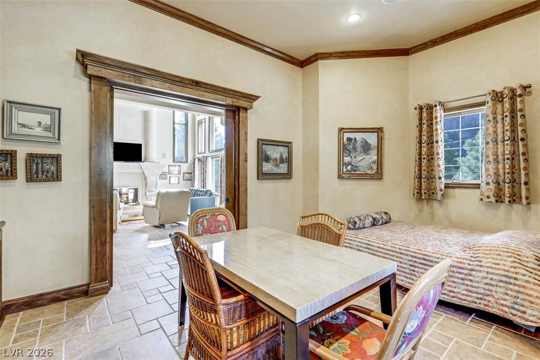 264 Crestview Drive Mount Charleston, NV 89124 - Photo 23 of 78 This versatile room, perfect for dining or an extra bedroom, features elegant tile flooring and crown molding.