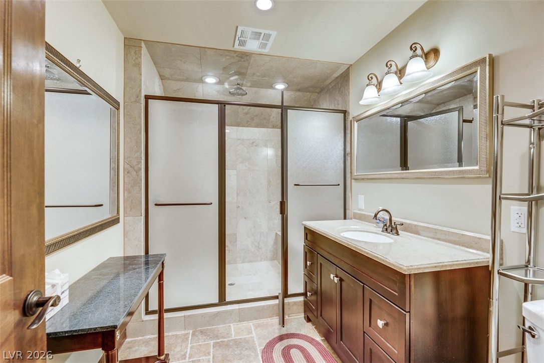 264 Crestview Drive Mount Charleston, NV 89124 - Photo 24 of 78 A well-appointed bathroom features a spacious shower and ample counter space.