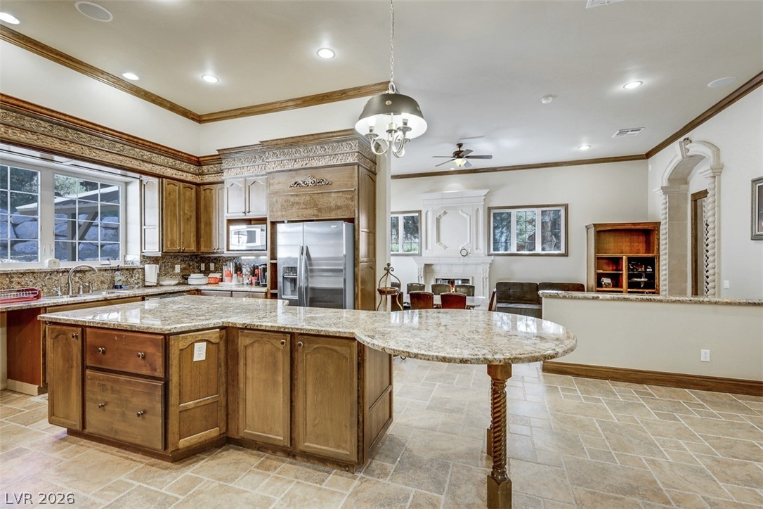 264 Crestview Drive Mount Charleston, NV 89124 - Photo 31 of 78 This spacious kitchen offers ample counter space and seamless flow into the living area.