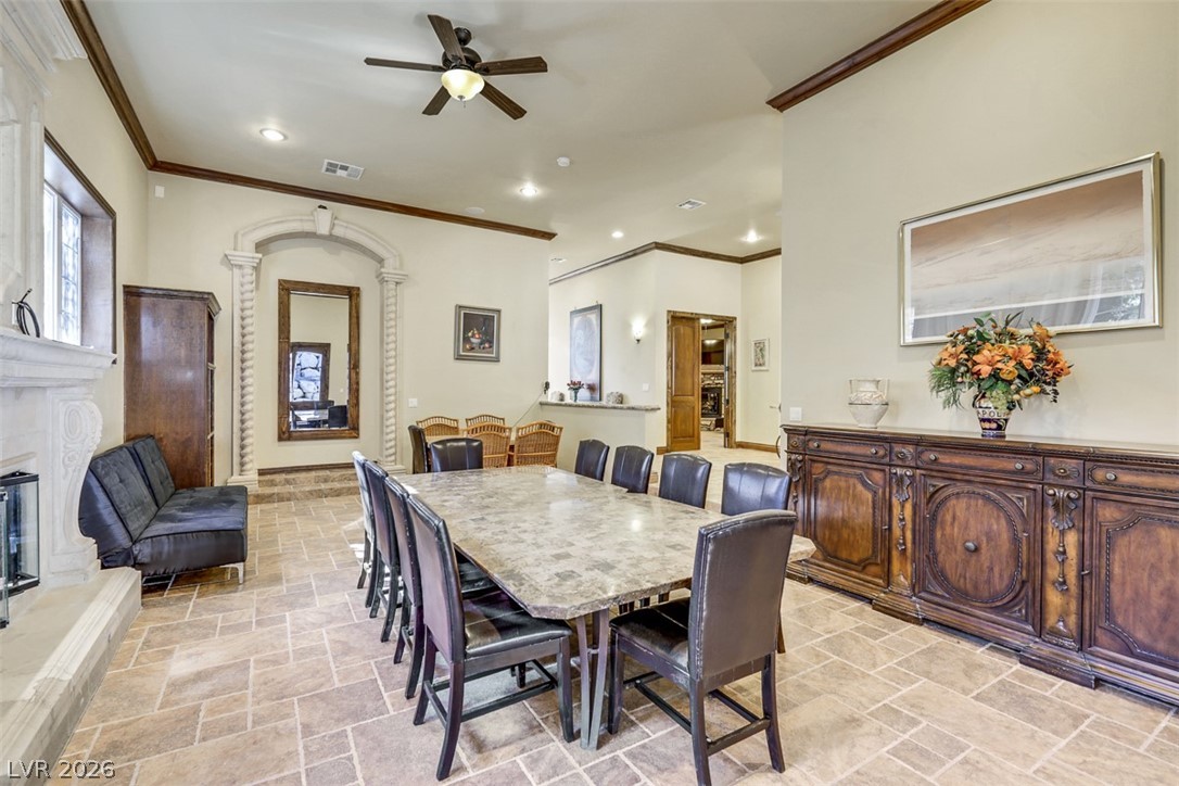 264 Crestview Drive Mount Charleston, NV 89124 - Photo 36 of 78 This grand dining area features classic architectural details and natural light.