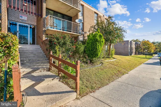 a view of a garden with an outdoor space