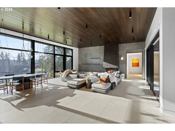 a living room with furniture