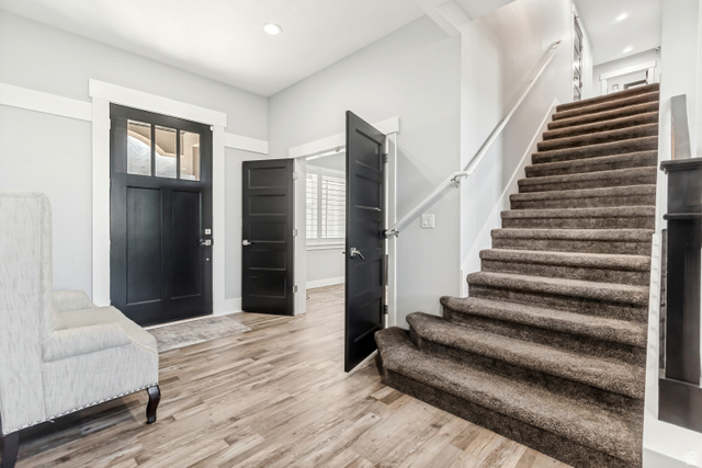 1526 South 500 West Mapleton, UT 84664 - Photo 13 of 54 Entrance foyer featuring light wood-style floors and recessed lighting