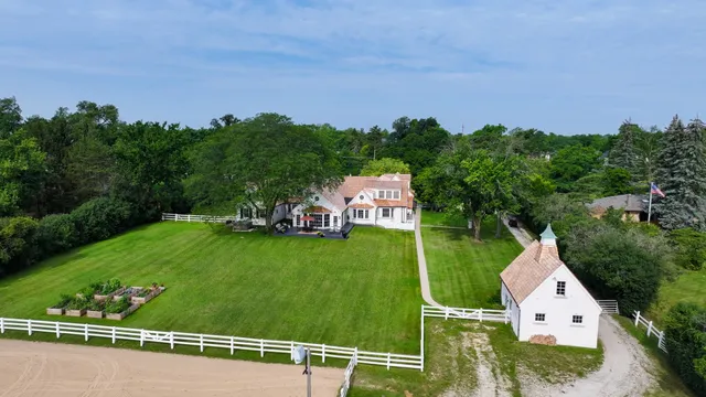 an aerial view of a house