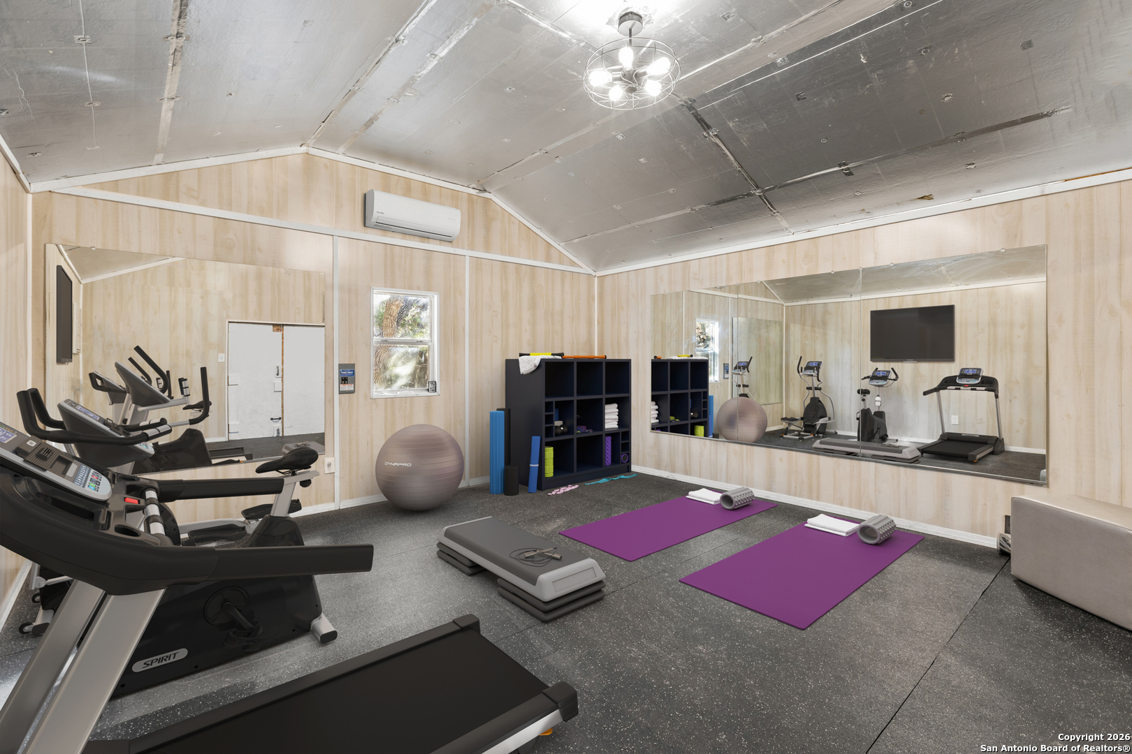 250 Misty Brook Spring Branch, TX 78070 - Photo 39 of 47 a living room with furniture gym equipment and view of kitchen