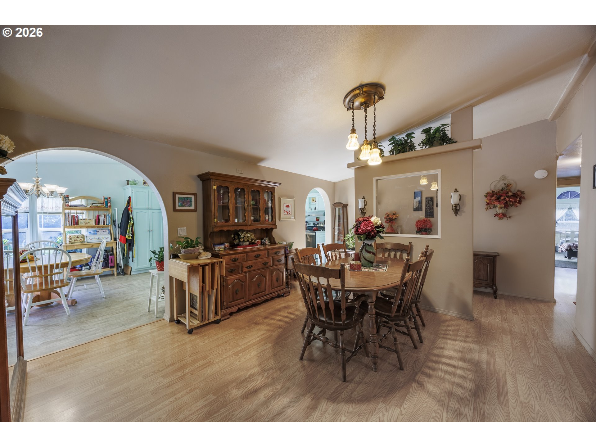 9580 North Fork Siuslaw Road Florence, OR 97439 - Photo 29 of 48 a view of a dining room with furniture and wooden floor