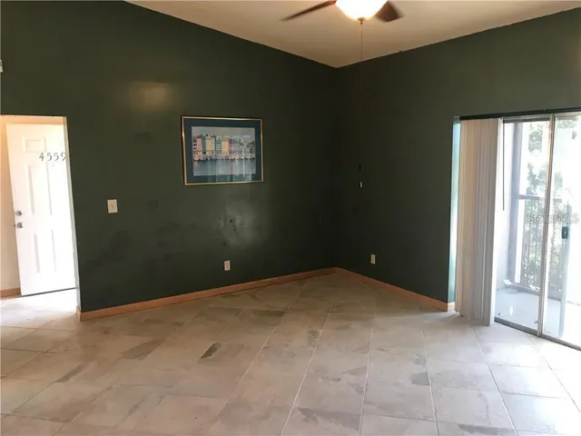 an empty room with windows