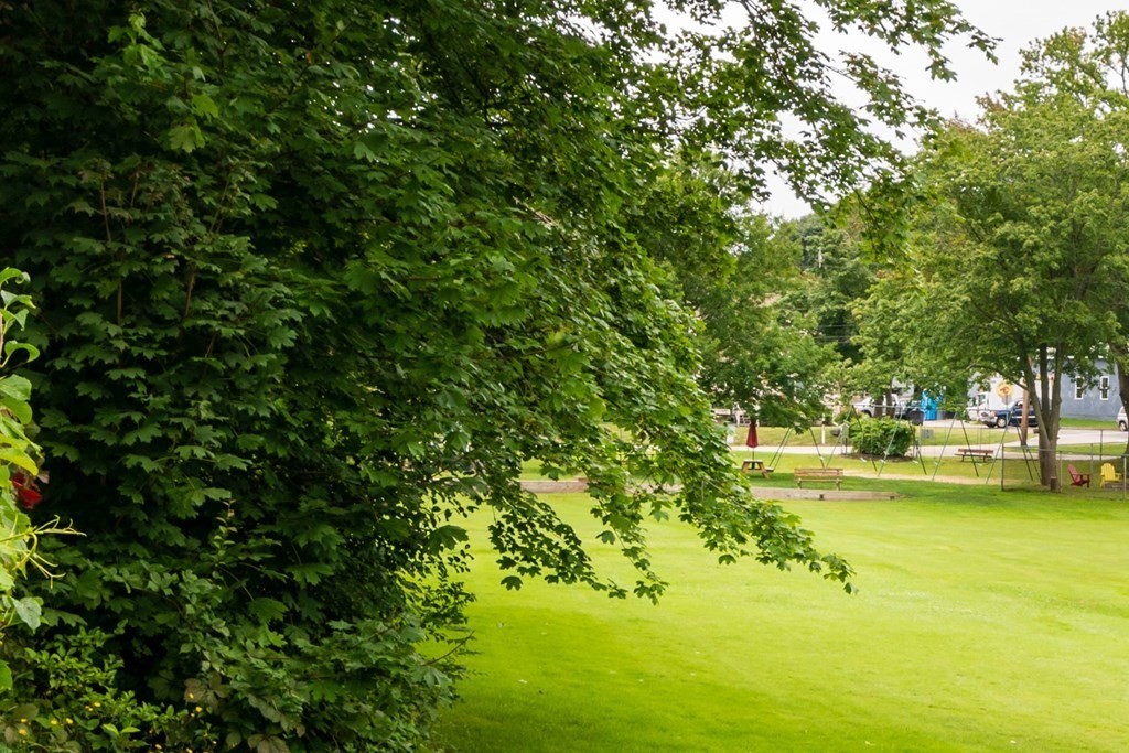 24 Main Street Hull, MA 02045 - Photo 17 of 19 a view of swimming pool with lawn chairs and large trees