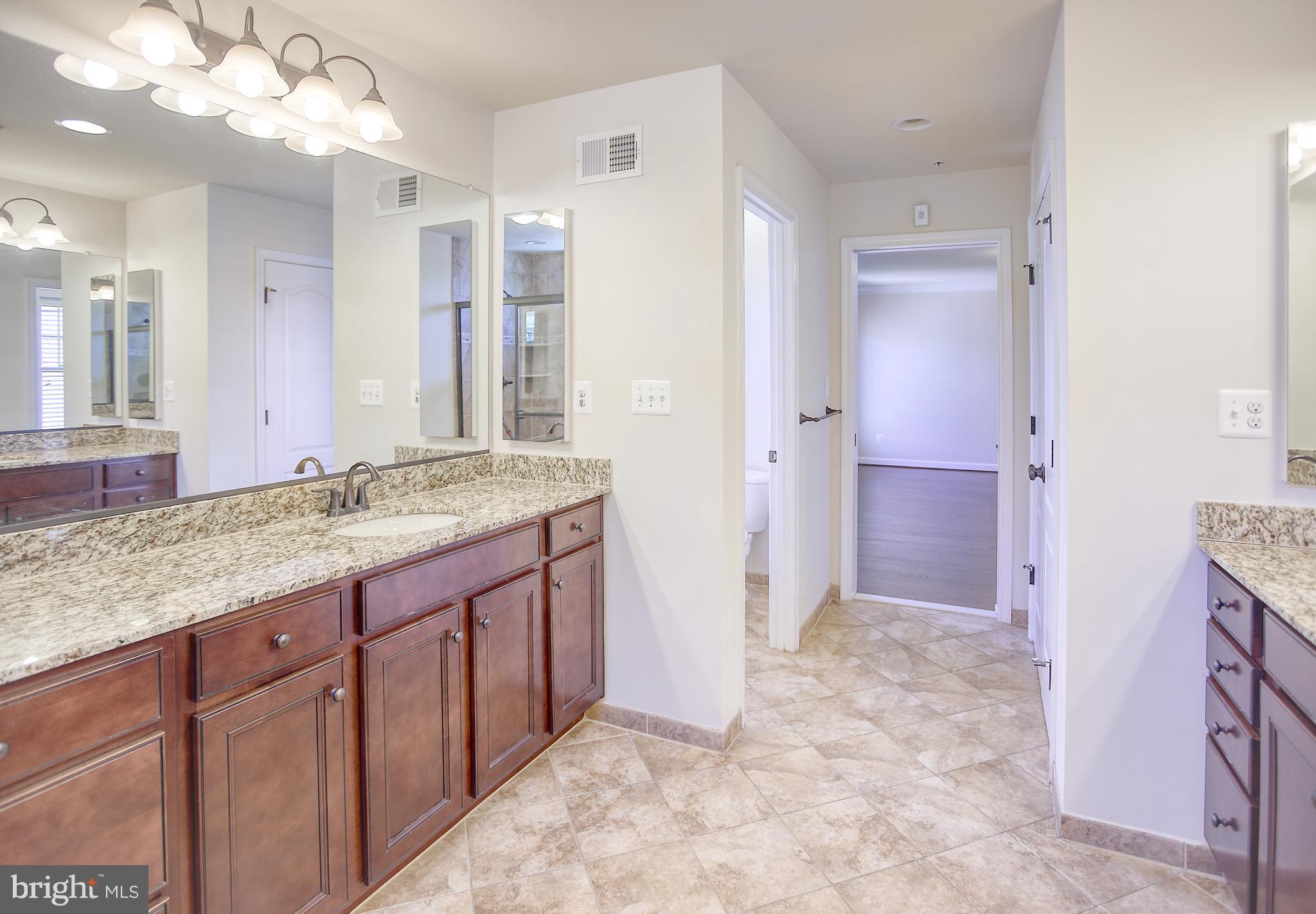 13501 Moonlight Trail Drive Silver Spring, MD 20906 - Photo 41 of 77 a bathroom with a granite countertop sink mirror and a shower