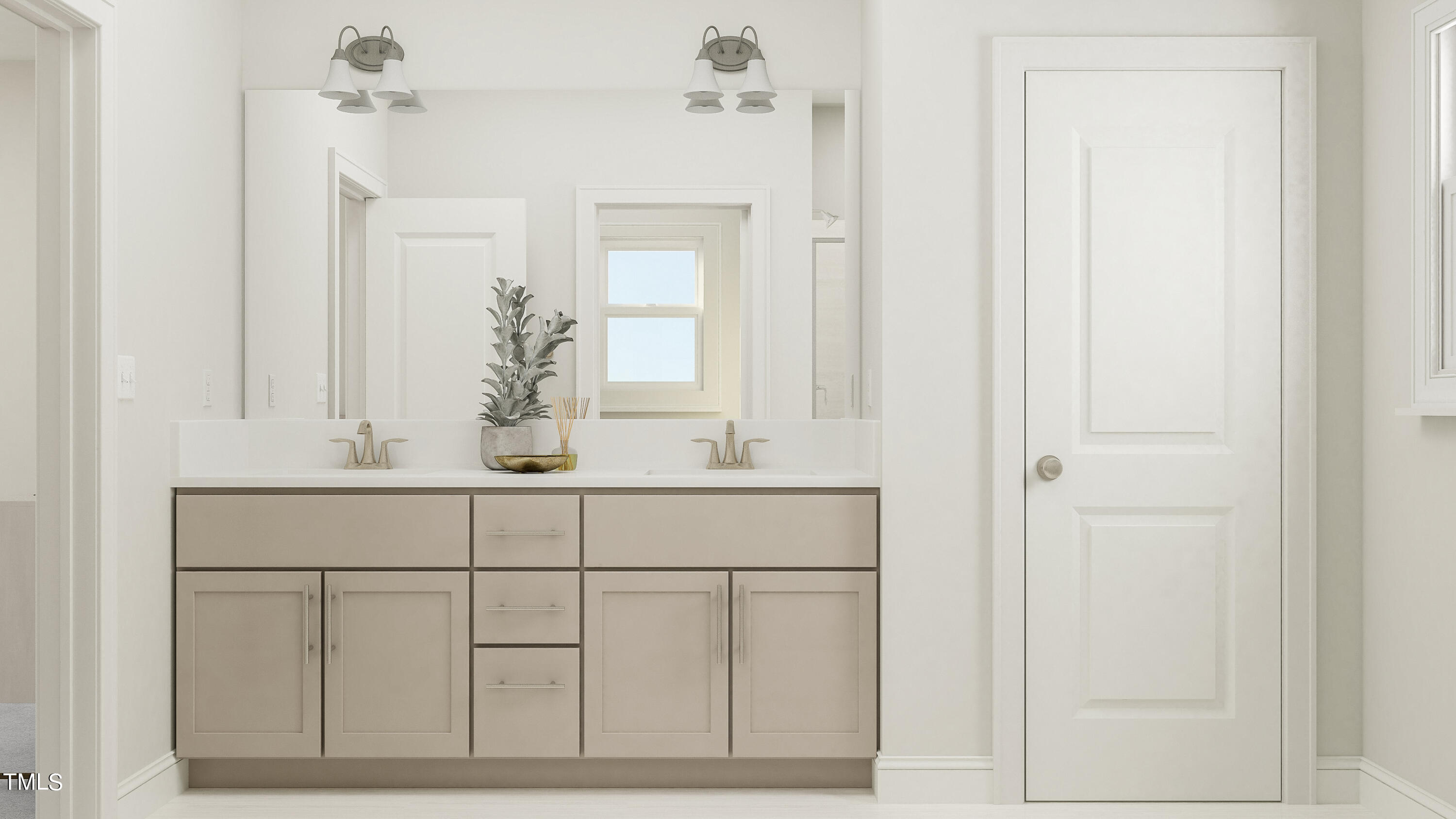 112 Delta Grass Lane, Unit 53 Raleigh, NC 27610 - Photo 16 of 16 a bathroom with a sink vanity and mirror