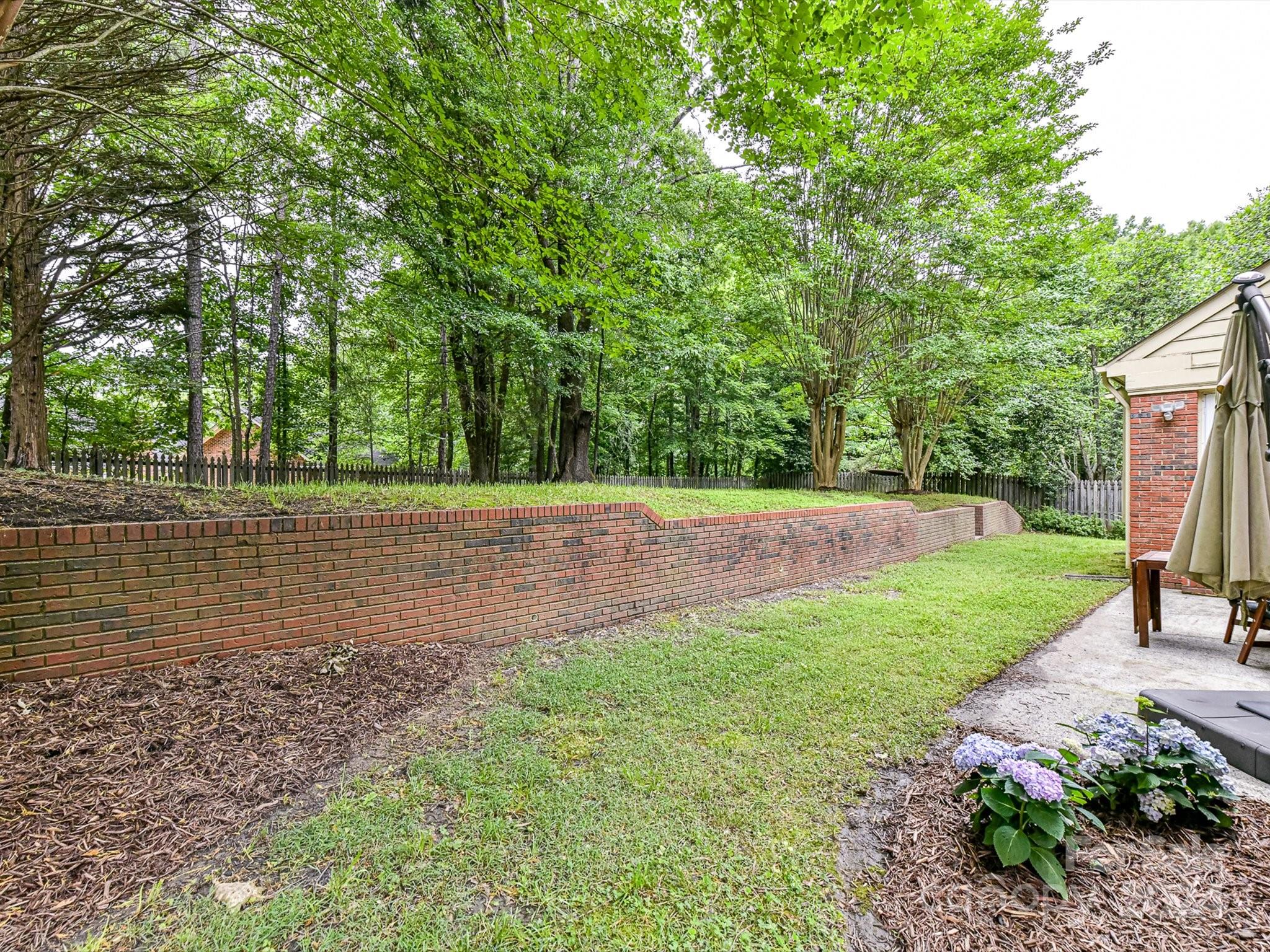 717 Fredricksburg Road Matthews, NC 28105 - Photo 32 of 34 a backyard of a house with lots of green space and fountain