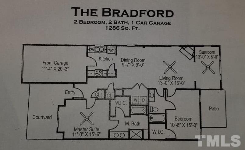 11341 Involute Place, Unit 101 Raleigh, NC 27617 - Photo 20 of 20 Floor plan for the Bradford style villa.