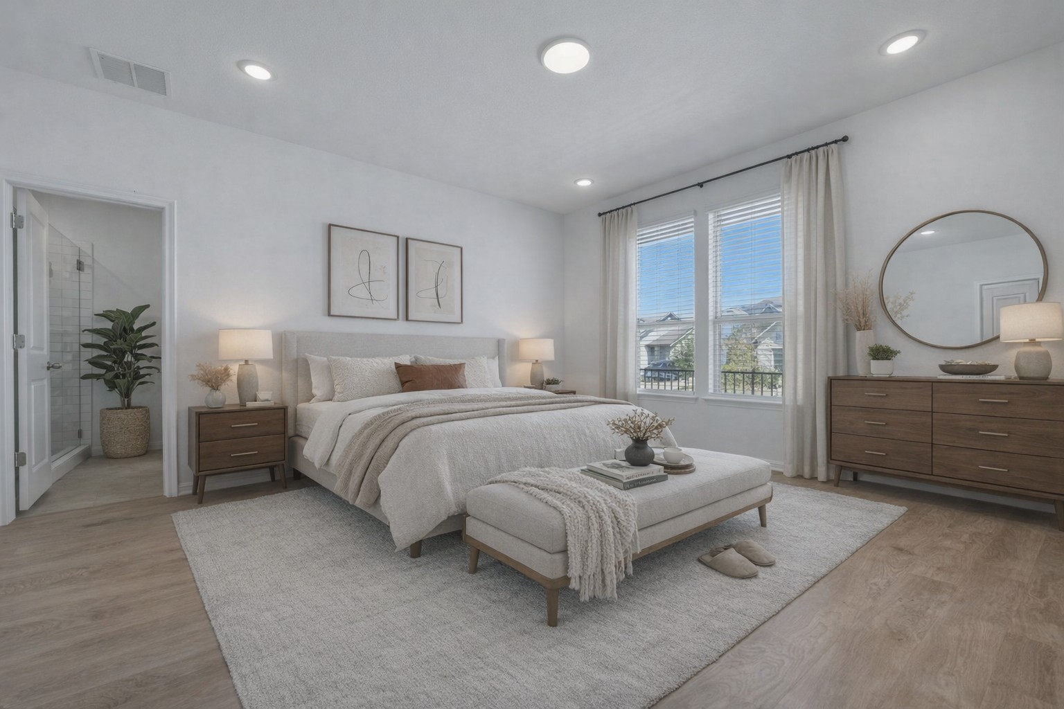 223 Rieber Road Kyle, TX 78640 - Photo 3 of 39 a bedroom with a bed a couch and dresser