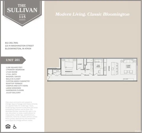 $604,860 | 115 North Washington Street, Unit 201 201, Bloomington, IN 47408