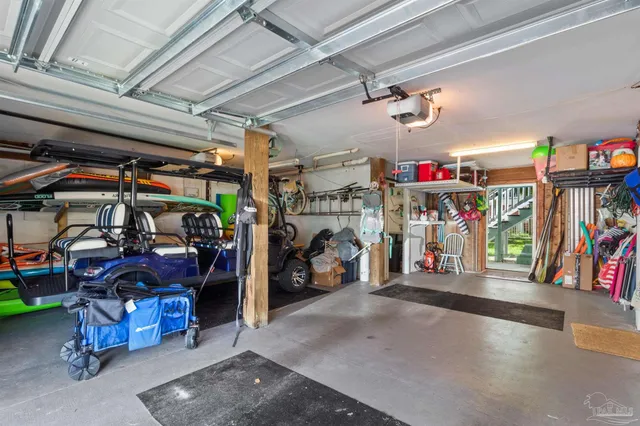 a view of a storage room with racks
