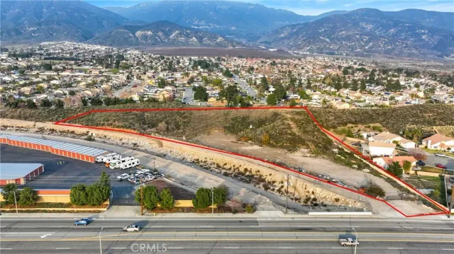 a view of a city with mountain
