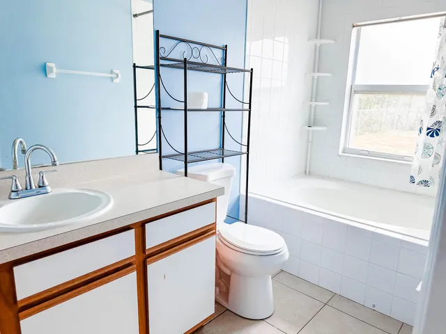 a bathroom with a sink toilet and bathtub