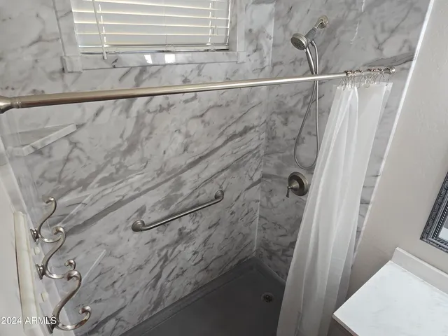 a bathroom with a shower