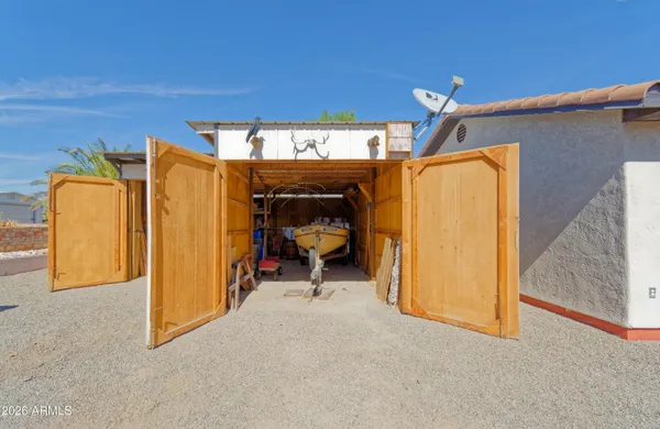 a front view of a building with street