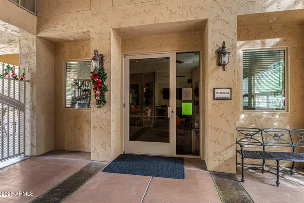 a view of a brick building