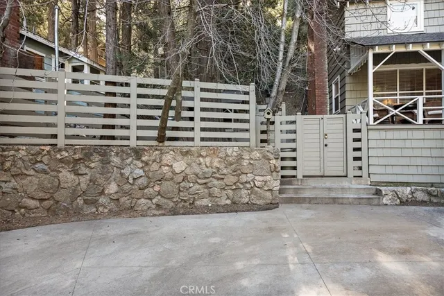 a view of wooden door