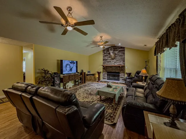 a living room with furniture