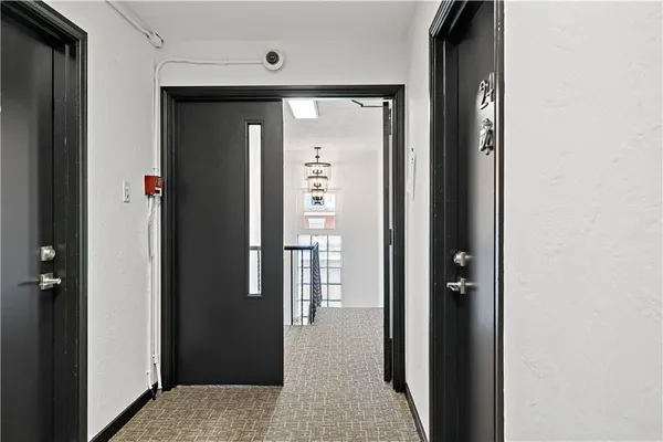 a view of a hallway with window