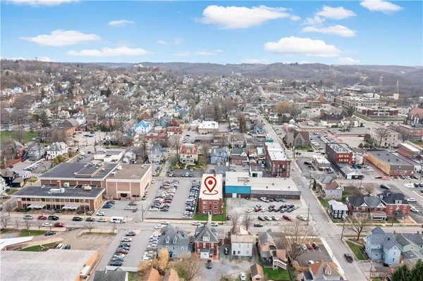 an aerial view of a city