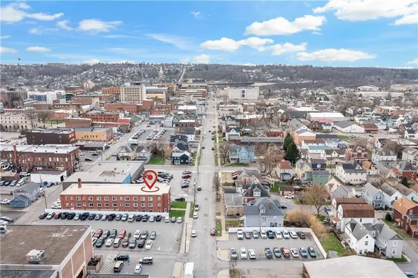 an aerial view of a city