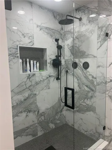 a bathroom with a shower