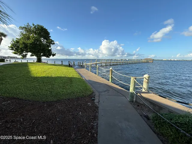 a view of a lake with a outdoor space
