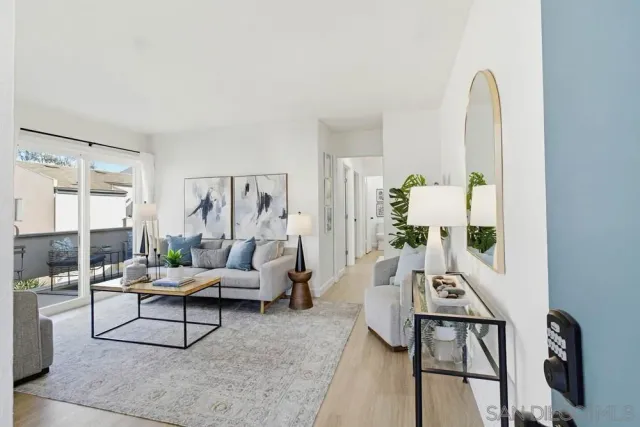 a living room with furniture