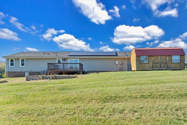 a view of a house with a patio