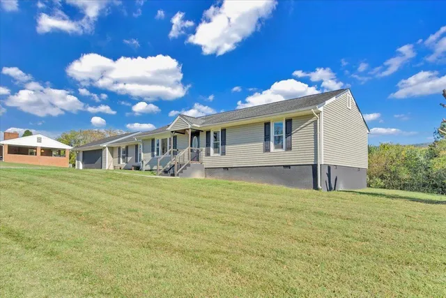a view of a city with mountains in the background