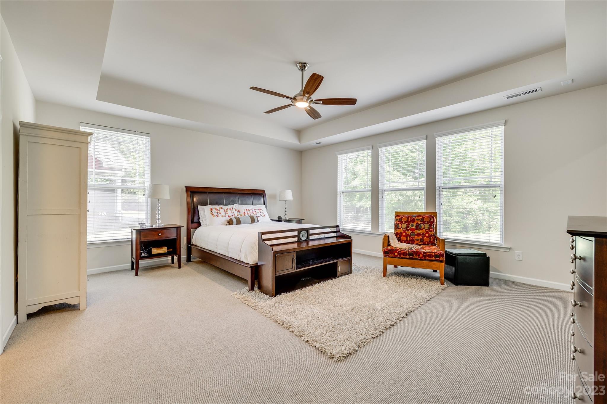 423 Harrier Crossing Circle Fort Mill, SC 29708 - Photo 19 of 36 a bedroom with furniture and a large window