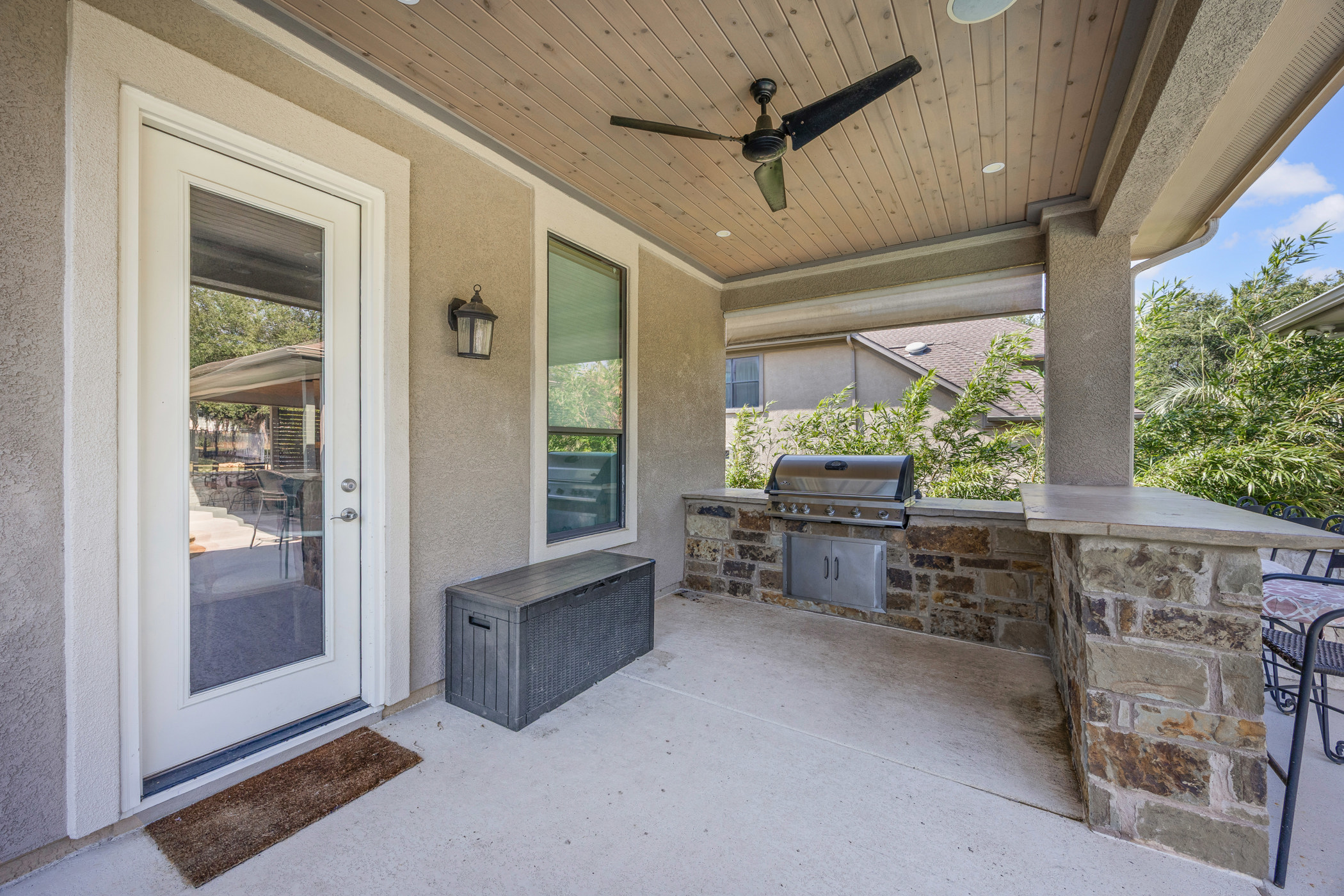 2300 Lakehurst Road Spicewood, TX 78669 - Photo 35 of 40 View of patio / terrace with a ceiling fan and area for grilling
