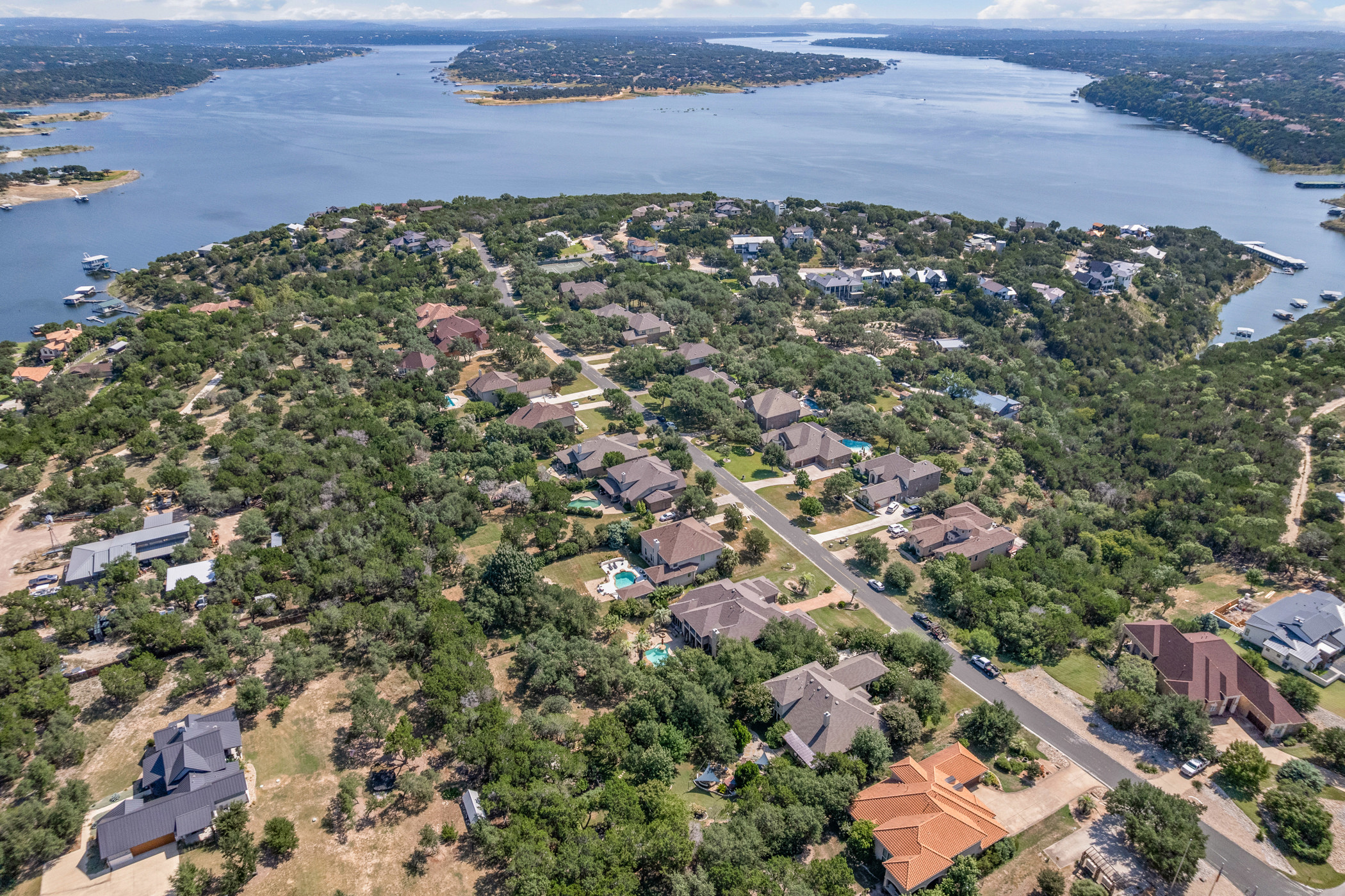 2300 Lakehurst Road Spicewood, TX 78669 - Photo 40 of 40 Aerial view of residential area featuring a large body of water