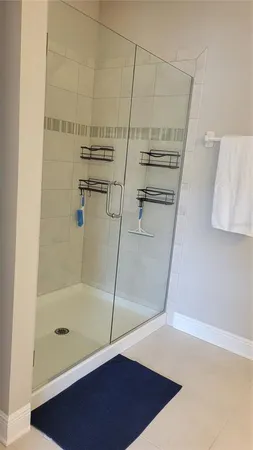a bathroom with a shower