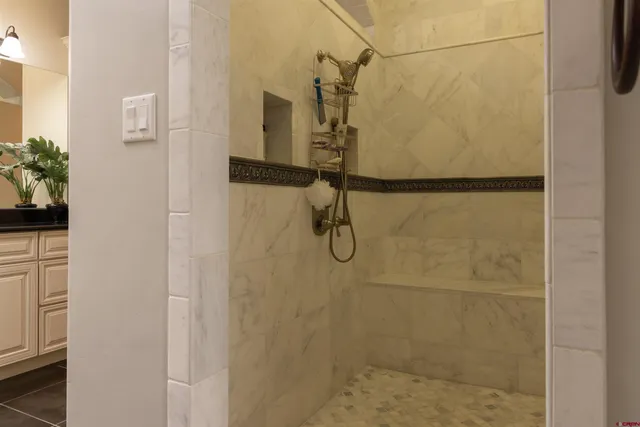 a bathroom with a shower