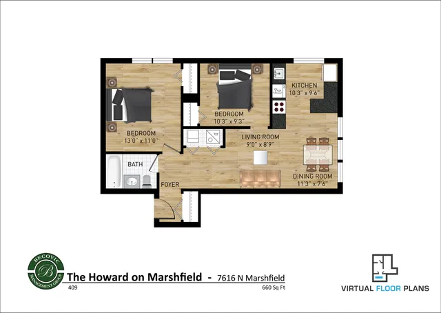 $1,850 | 7616 North Marshfield Avenue, Unit 409, Chicago, IL 60626