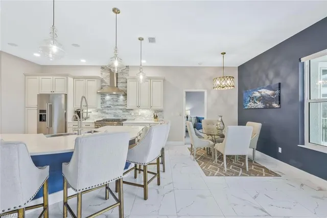 a view of a dining room and livingroom view